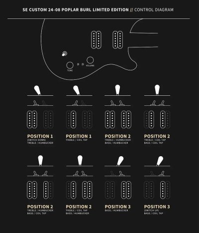 画像9: PRS (Paul Reed Smith) Custom 24-08 Poplar Burl Limited Edition Charcoal Cherry Midnight Burst  【2024年製】