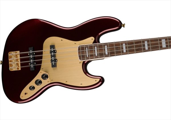 画像3: Squier by Fender 40th Anniversary Jazz Bass Gold Edition Ruby Red Metallic (3)