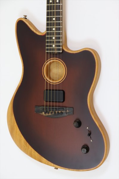 画像3: Fender American Acoustasonic Jazzmaster All-Mahogany Bourbon Burst (3)