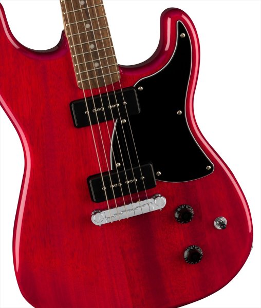 画像4: Squier by Fender Paranormal Strat-O-Sonic Crimson Red Transparent (4)